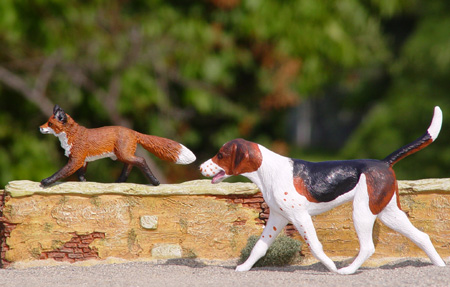 Red Fox and Breyer Foxhound